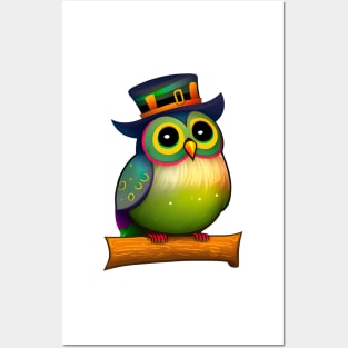 Saint Patrick's day owl with colors of PRIDE :) Posters and Art